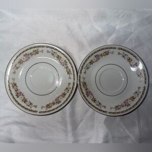 Crescent White and Pink Floral Dinnerware Set